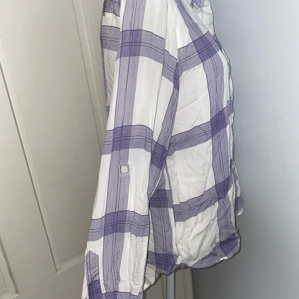 plaid button up blouse - Picture 2 of 4